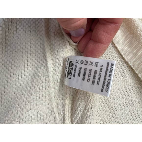 Women’s Fame Oversized Knee-Length Short Sleeve Cream Duster OSFA - Picture 8 of 9